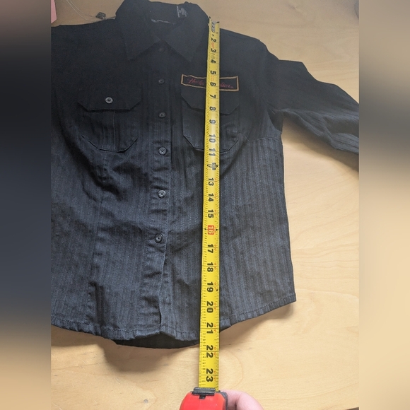 HARLEY DAVIDSON Women Button Down Shirt Long Sleeve Size XS Black Color - Picture 9 of 9